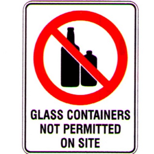 Metal 450x600mm Glass Containers Not Etc Sign - made by Signage