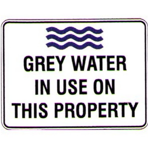 Metal 225x300mm Grey Water In Use On This Prop. Sign