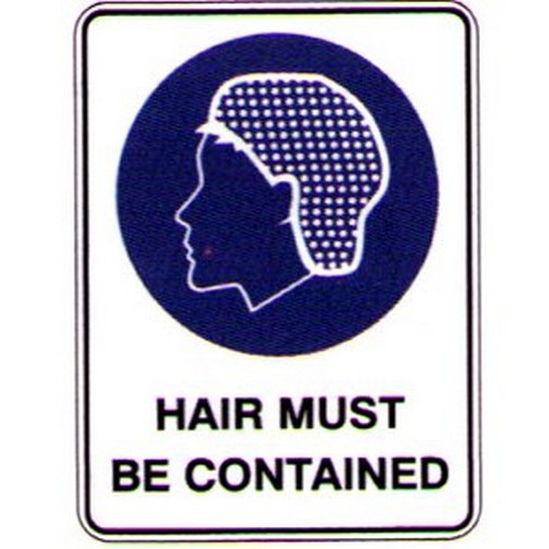 B-Protected distribute this product which is made by Signage. The Pack Of 5 Self Stick 100x140mm Hair Must Be Contained Labels has the part number of WS-M384EJS
