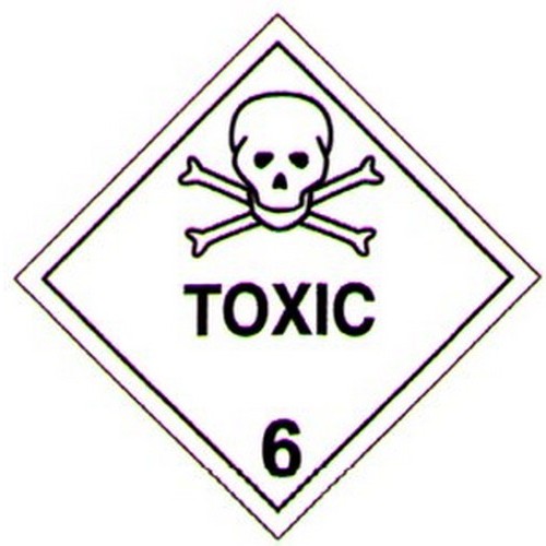 Roll of 1000 Self Stick Hazchem Toxic 100mm Paper Labels