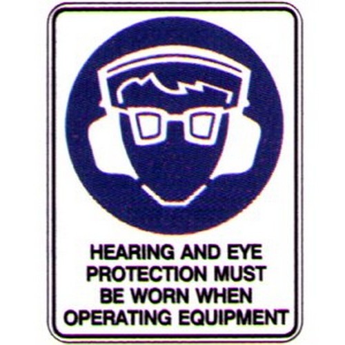 Metal 225x300mm Hear & Eye Operating Equip. Sign - made by Signage