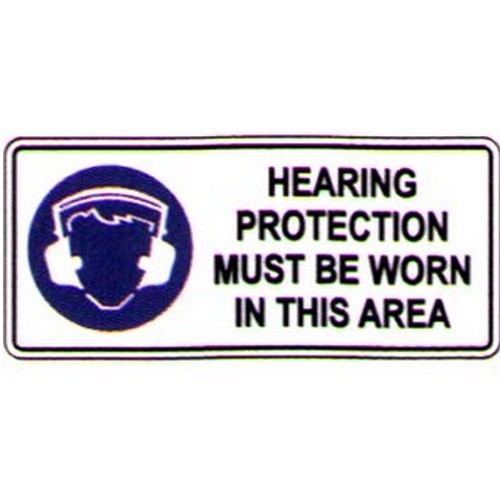 Metal 450x200mm Picto Hearing Protection Sign - made by Signage