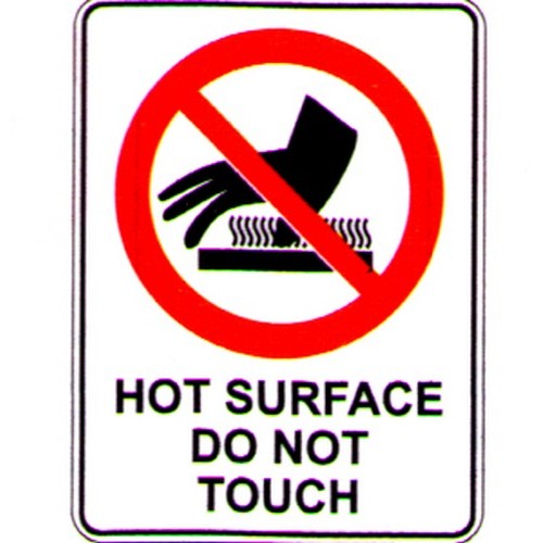 Pack Of 5 Self Stick 100x140mm Hot Surface Do Not Touch Labels - made by Signage