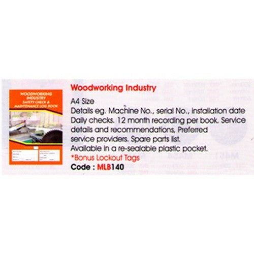 A4 Woodworking Industry Log Book