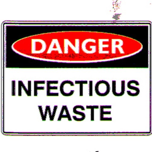 Metal 300x450mm Danger Infectious Waste Sign - made by Signage