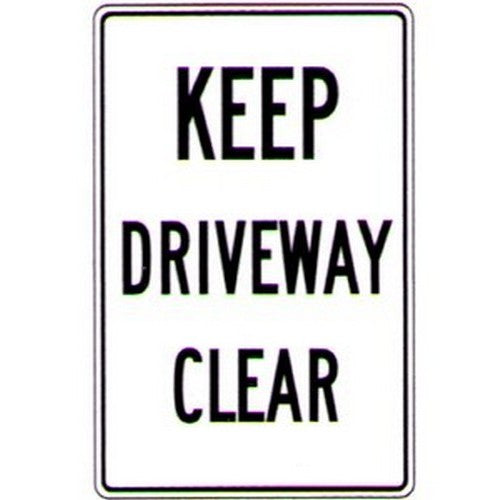 Metal 300x450mm Keep Driveway Clear Sign