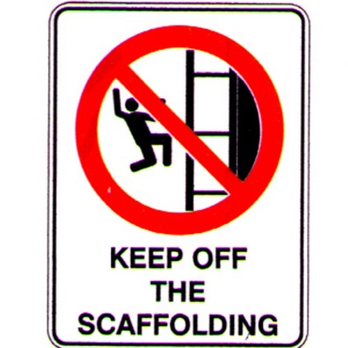 Flute 450x600mm Keep Off ScaffoldingWithPicto Sign - made by Signage