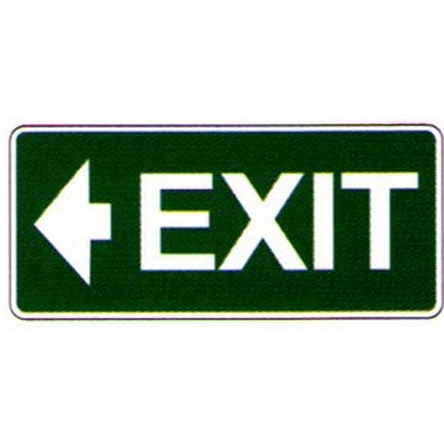 Luminous Self Stick 100x350mm Exit With Left Arrow Sign - made by Signage