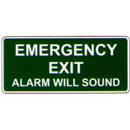 450x200mm Self Stick Luminous Emergency Exit Alarm Label - made by Signage