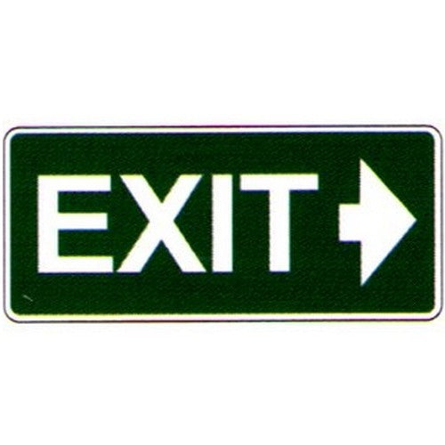 200x450mm Self Stick Luminous Exit With Right Arrow Label