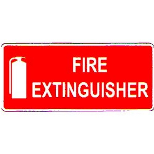 Luminous Self Stick 100x350mm Fire Extinguisher Sign - made by Signage