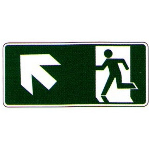 200x450mm Self Stick Luminous Left Up Arrow running Man Label - made by Signage
