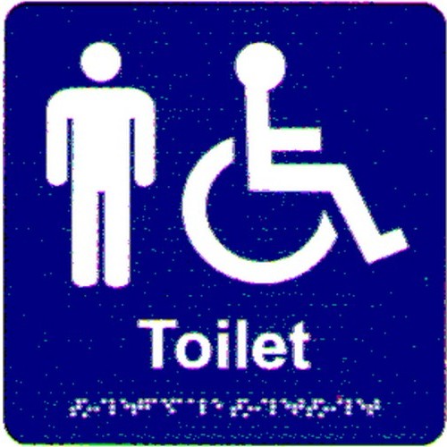 180x180mm PVC Male Acces.Toilet Braille Sign - made by Signage