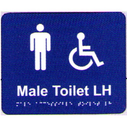 195x240mm PVC Male Acces.Toilet Lh Braille Sign - made by Signage