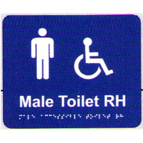 195x240mm PVC Male Acces.Toilet Rh Braille Sign - made by Signage