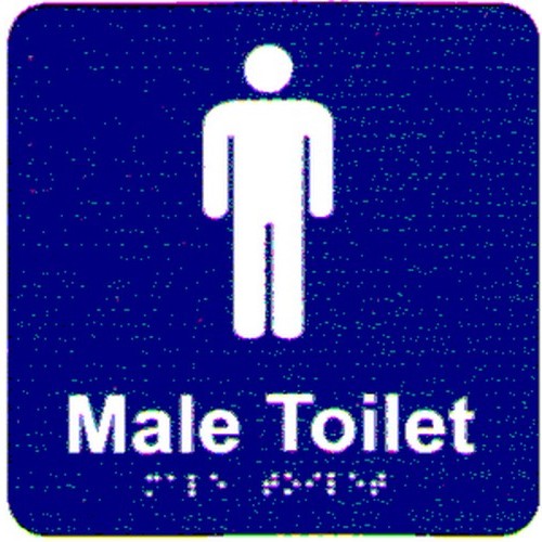 180x180mm PVC Male Toilet Braille Sign - made by Signage