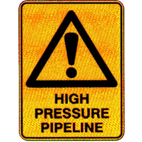 Metal 225x300mm Warning High Pressure Pipe Sign - made by Signage