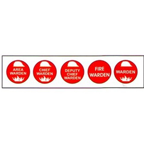 Pack of 5 Self Stick 50mm Mixed Fire Hard Hat Labels - made by Signage