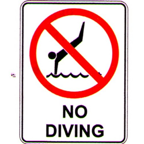 Metal 300x450mm No Diving Sign - made by Signage