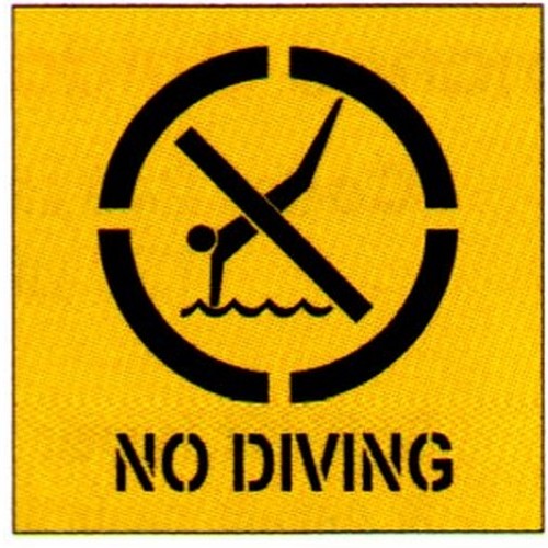 Poly 650x650mm No DivingWith Picto Stencil - made by Signage