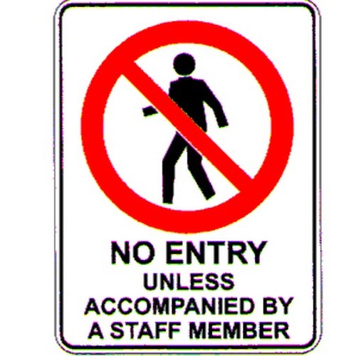 Metal 300x450mm No Entry... Staff Member Sign