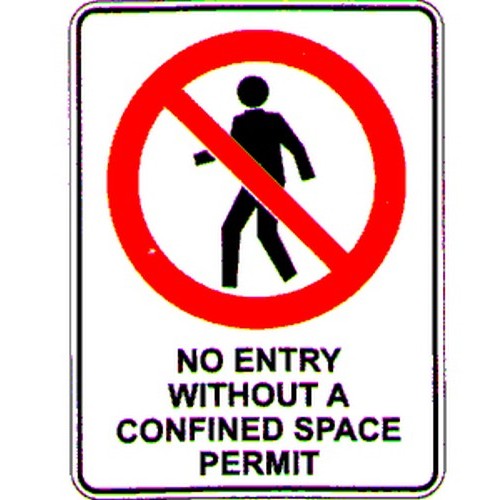 Metal 450x600mm No Entry Without Confined Sign - made by Signage