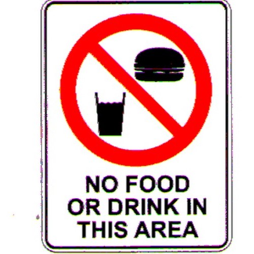 Pack Of 5 Self Stick 100x140mm No Food Or Drink In This Labels - made by Signage