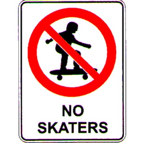 Metal 300x450mm No Skaters Sign - made by Signage