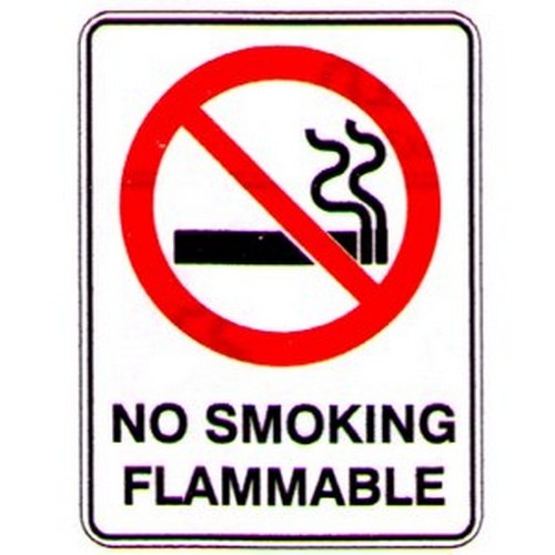 Metal 300x450mm No Smoking Flammable Sign - made by Signage
