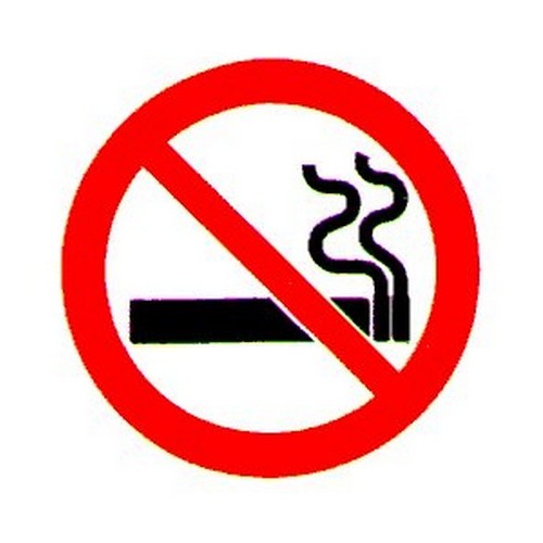 Pack of 5 Self Stick 50mm No Smoking Labels - made by Signage