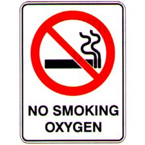 Metal 300x450mm No Smoking Oxygen Sign - made by Signage