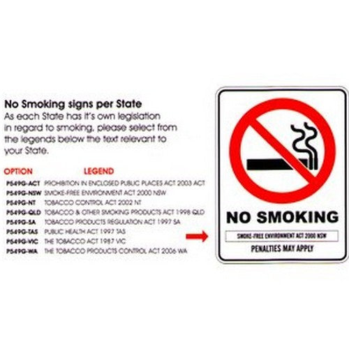 Plastic 225x300mm No Smoking ..PENALTIES May Sign