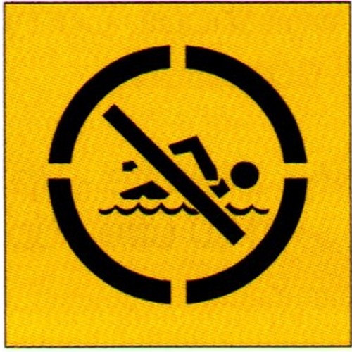 Poly 650x650mm No Swimming Picto Stencil - made by Signage