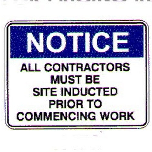 Metal 450x600mm Notice All Contractors....Sign