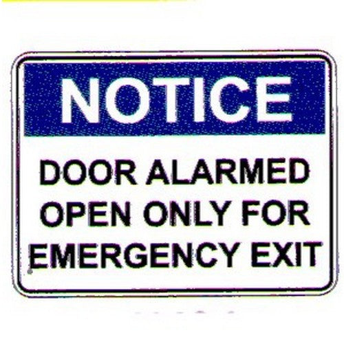 Pack Of 5 Self Stick 100x140mm Notice Door Alarmed Open Labels - made by Signage