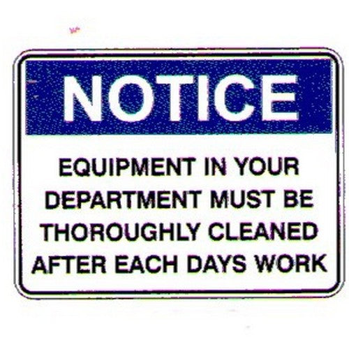 Metal 225x300mm Notice Equip.In Your Dept...Sign - made by Signage