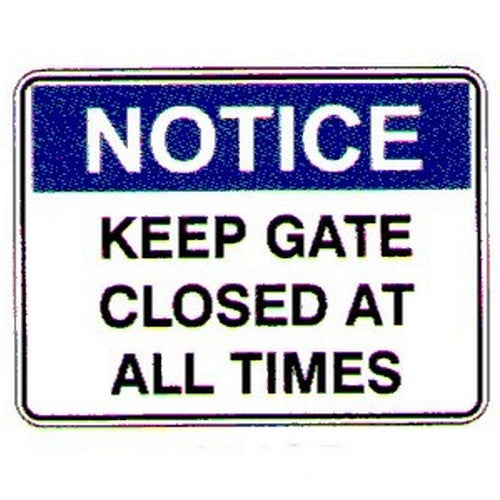 Metal 225x300mm Notice Keep Gate Closed... Sign - made by Signage