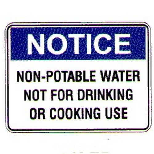 Metal 225x300mm Notice Non Potable Water Sign - made by Signage