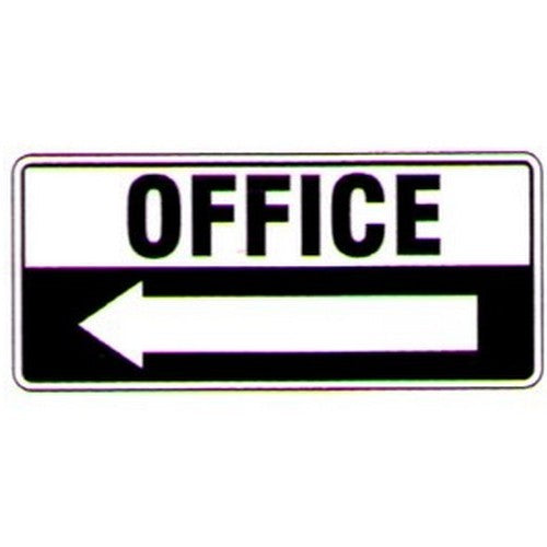 Metal 200x450mm Office With Left Arrow Sign - made by Signage