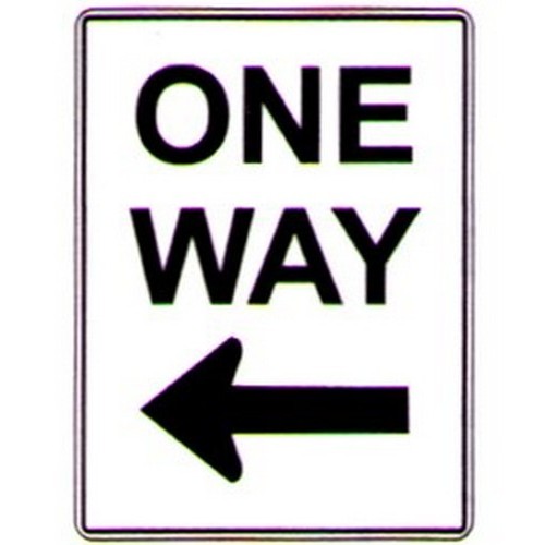 Metal 450x600mm One Way Left Arrow Sign - made by Signage