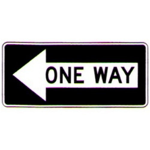 Metal 200x450mm One Way On Left Arrow Sign - made by Signage