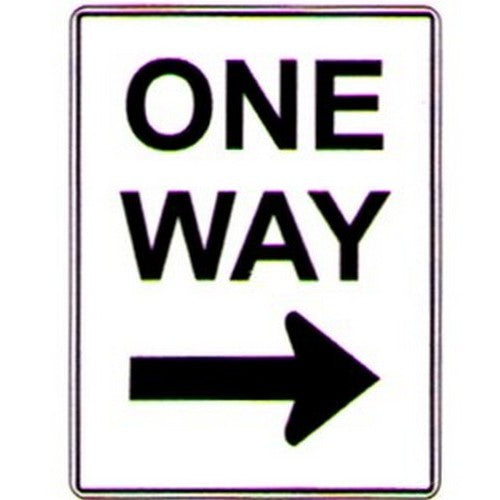 Metal 450x600mm One Way Right Arrow Sign