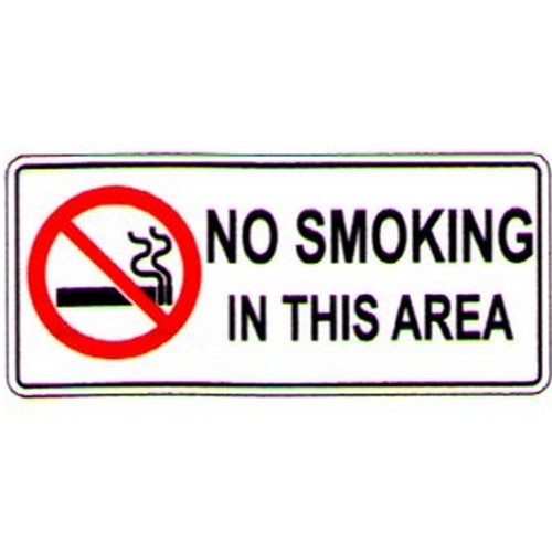 Metal 450x200mm No Smoking In This Area Sign - made by Signage