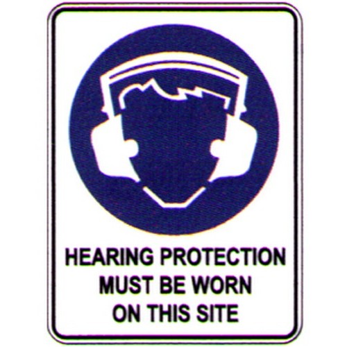 Metal 450x600mm Picto Hearing Protection Sign - made by Signage