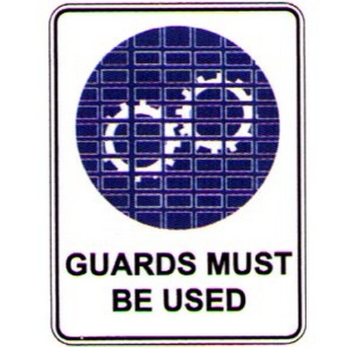 Plastic 225x300mm Picto Guards Must Be Used Sign - made by Signage