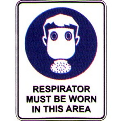 Metal 450x600mm Picto Respirator Sign - made by Signage