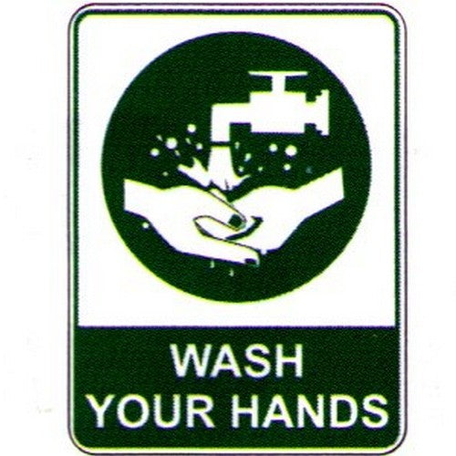 Plastic 225x300mm Wash Your Hands Sign - made by Signage