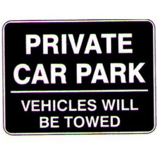 Metal 450x600mm Private Car Park Veh. Sign - made by Signage