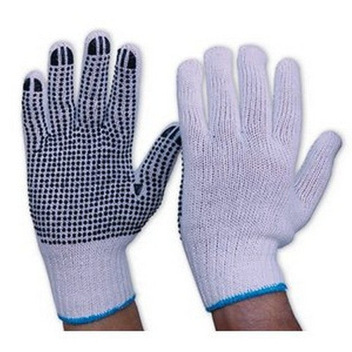 Knitted P/c Gloves Pvc Dots - Pair - Regular Size - made by PRO Choice