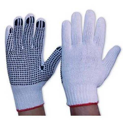 Knitted P/c Gloves Pvc Dots - Pair - Smaller Size - made by PRO Choice